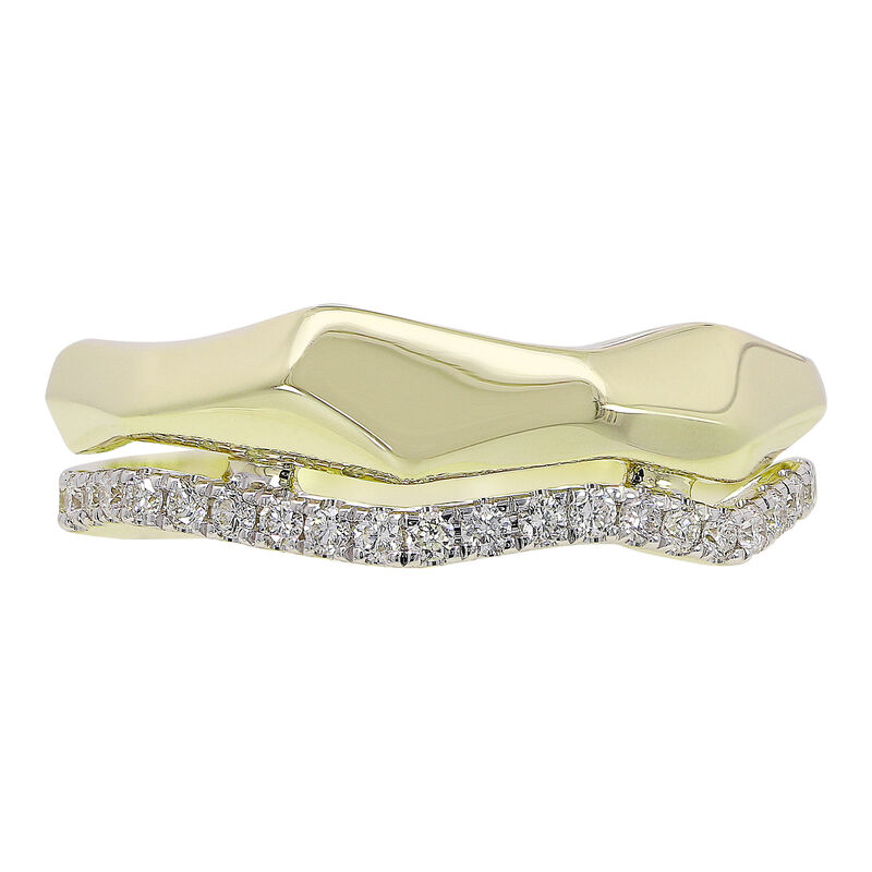 Diamond Textured Ring in 10k Yellow Gold image number null